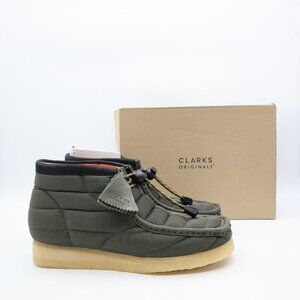 NWB Clarks Original Wallabee Khaki Quilted Boot Men's Size 9 Casual Crepe Sole